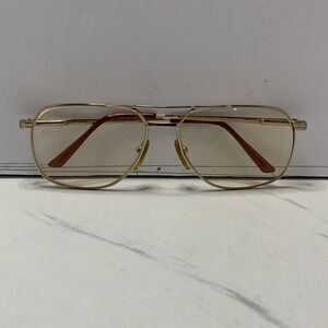 Ambassador Eyewear Vintage Gold Double Bridge Aviator Eyeglasses Frame DT-595